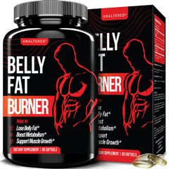UNALTERED Belly Fat Burner for Men - Natural Weight Loss Pills to Support Reduced Body Fat Preservation of Lean Muscle Mass and a Healthy Metabolism - CLA Dietary Supplement - 90 Softgel Capsules
