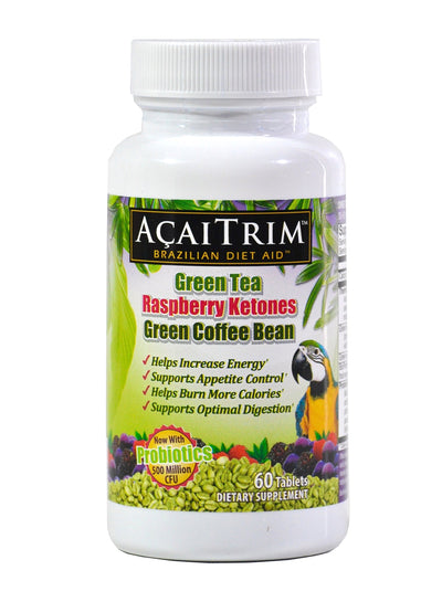 AcaiTrim- Weight Loss Supplement- Green Tea Extract Green Coffee Bean Extract Raspberry Ketones Acai & Probiotics – Supports Metabolism & Energy for Men & Women- 60 Acai Berry Capsules